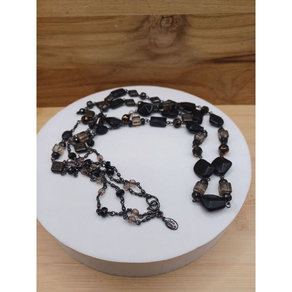 Vintage Cookie Lee Double Strand Mixed Beaded 26" Necklace